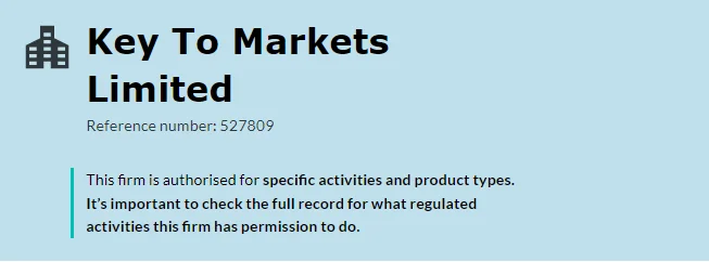 Key to Markets Limited license