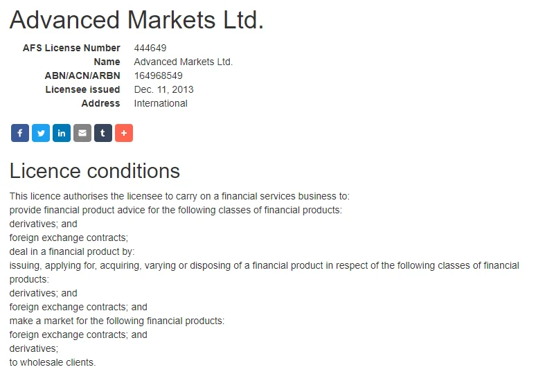 advanced markets licensnes